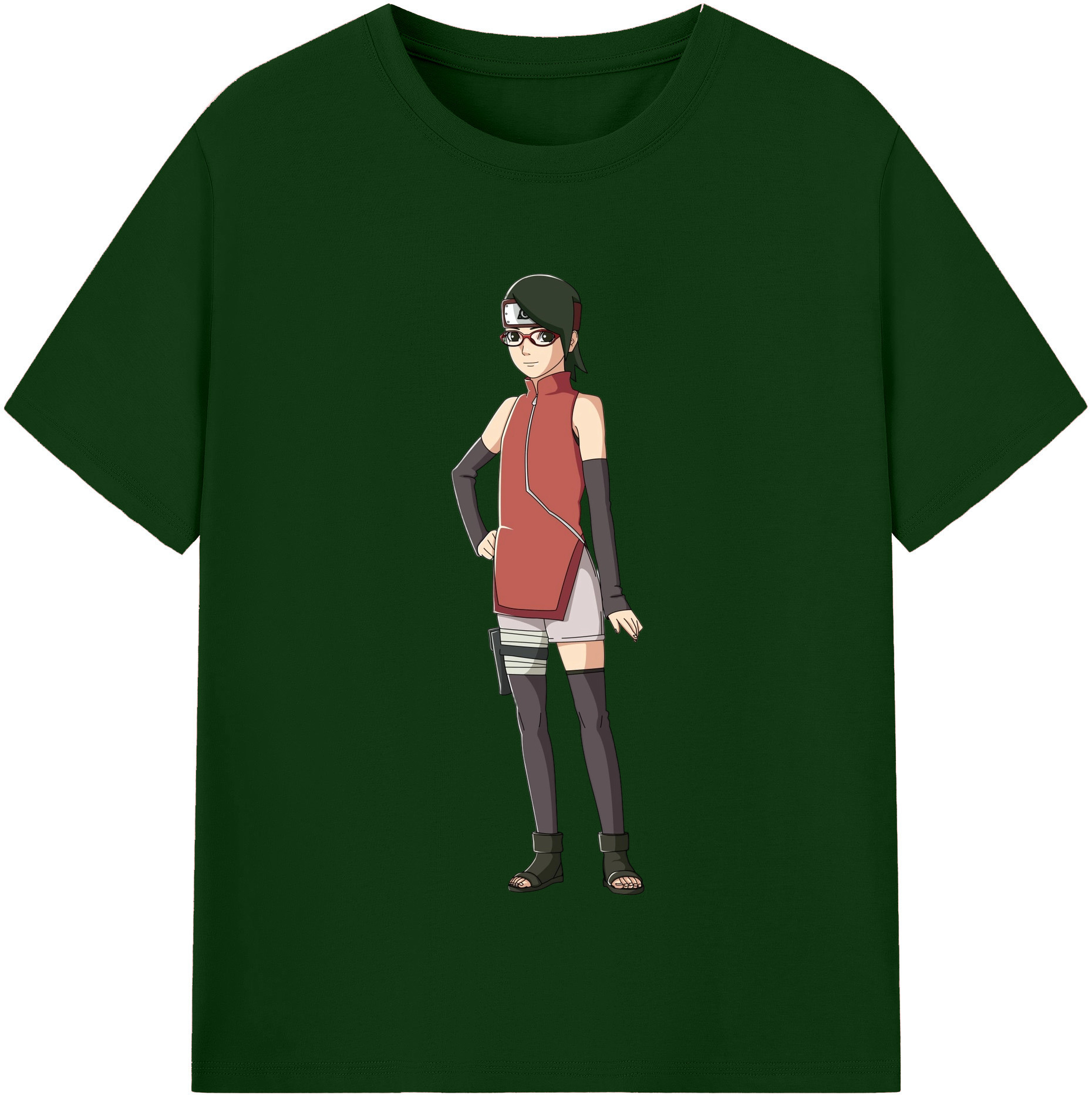 （画像用） NARUTO -ナルト- うちは サラダ Uchiha Sarada 綿100％半袖Tシャツ（フロントプリント）